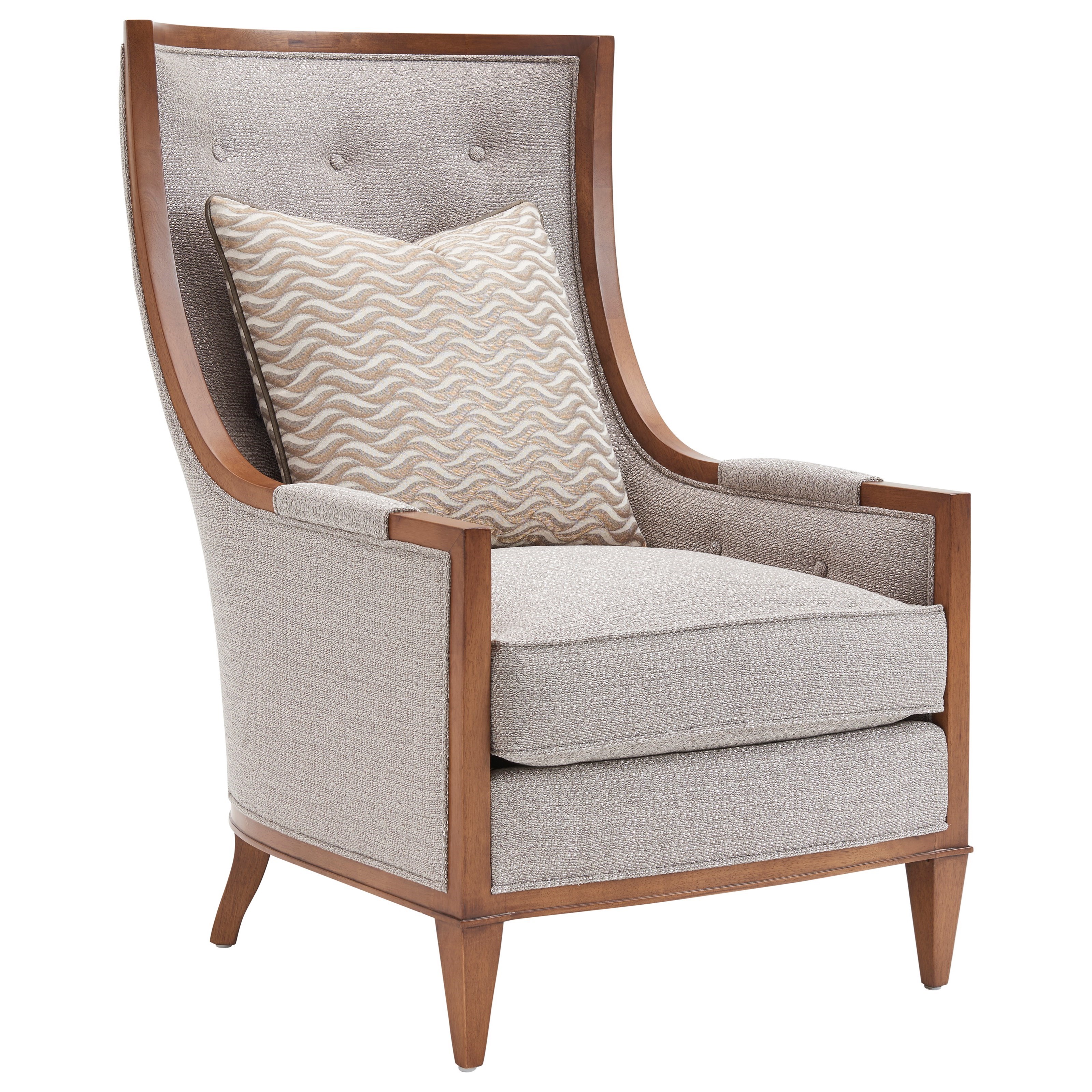 Lexington Tower Place Contemporary Greenwood Wing Chair with Button